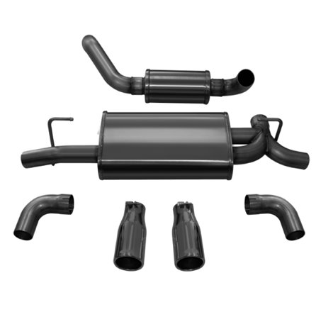 Corsa 18+ Jeep Wrangler JL 2.5in Dual Rear Exit Black Tips Touring Axle-Back Exhaust