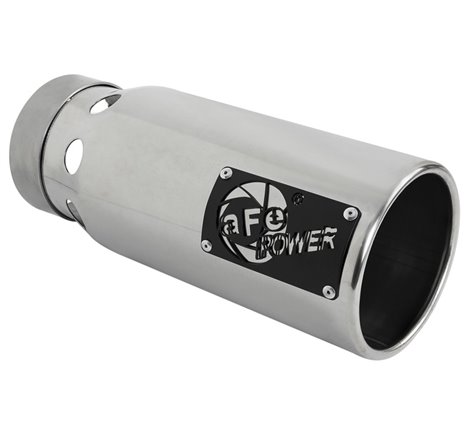 aFe SATURN 4S 4in SS Intercooled Exhaust Tip - Polished 4in In x 5in Out x 12in L Bolt-On
