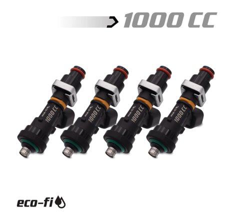 BLOX Racing Eco-Fi Street Injectors 1000cc/min w/1in Adapter Honda B/D/H Series (Set of 4)