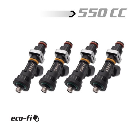 BLOX Racing Eco-Fi Street Injectors 550cc/min w/1/2in Adapter Honda B/D/H Series (Set of 4)
