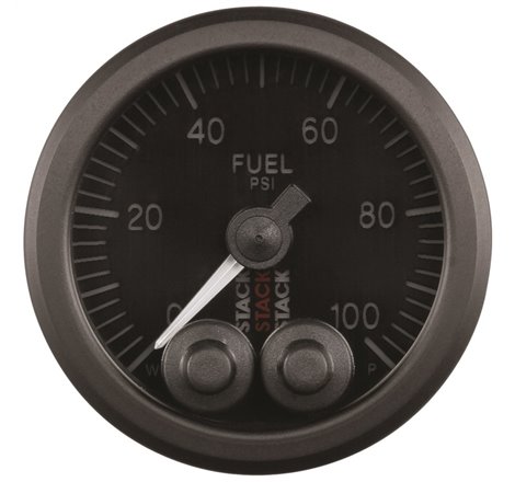 Autometer Stack Instruments Pro Control 52mm 0-100 PSI Fuel Pressure Gauge - Black (1/8in NPTF Male)