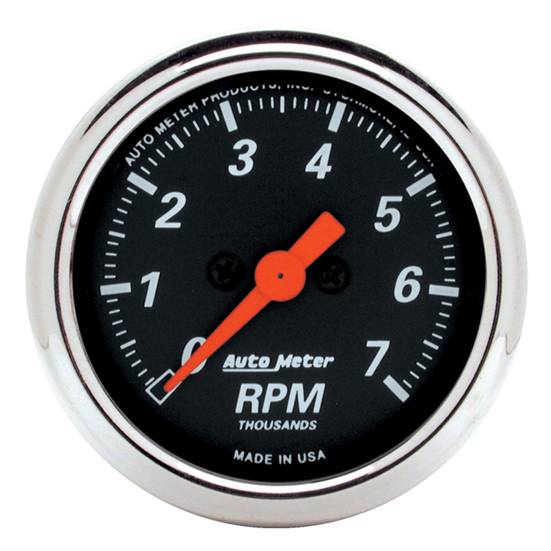 Autometer Designer Black 2-1/16in Electrical 7k RPM Tachometer