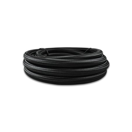 Vibrant -6 AN Black Nylon Braided Flex Hose w/ PTFE liner (10FT long)