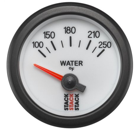 Autometer Stack 52mm 100-250 Deg F 1/8in NPTF Electric Water Temp Gauge - White