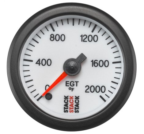 Autometer Stack 52mm 0-2000 Deg F Pro Stepper Motor Exhaust Gas Temp Gauge - White