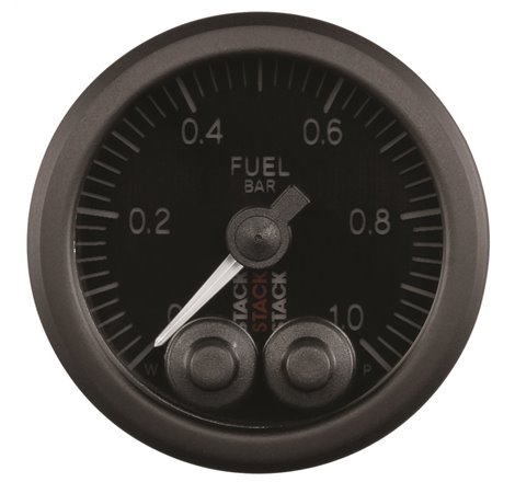 Autometer Stack 52mm 0-1 Bar M10 Male Pro-Control Fuel Pressure Gauge - Black