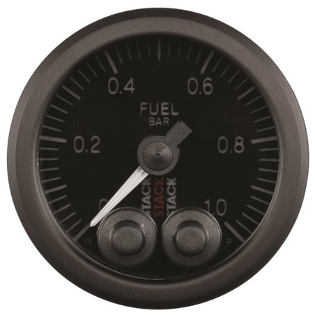 Autometer Stack 52mm 0-1 Bar M10 Male Pro-Control Fuel Pressure Gauge - Black