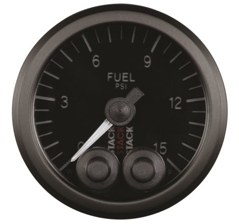 Autometer Stack 52mm 0-15 PSI 1/8in NPTF Male Pro-Control Fuel Pressure Gauge - Black
