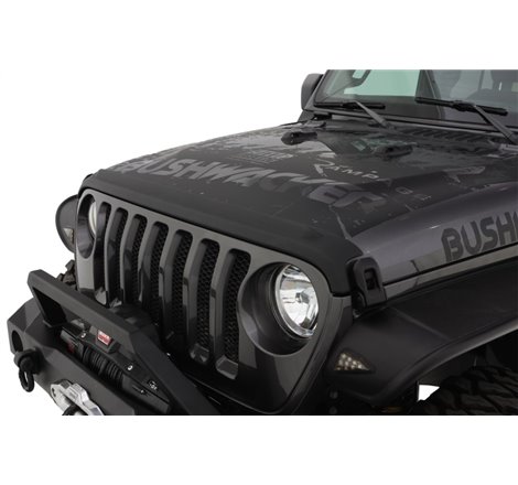 Bushwacker 18-19 Jeep Wrangler Rubicon/Sport//Unlimited/Sport S Hood Stone Guard- Black
