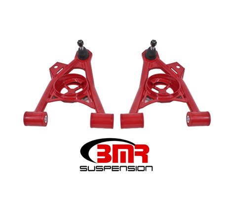 BMR 94-04 Ford Mustang Non-Adj. A-Arms Lower (Poly) w/ Spring Pocket - Red