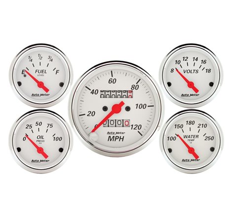 Autometer 5 piece Kit (Mech Speed/Elec Oil Press/Water Temp/Volt/Fuel Level)