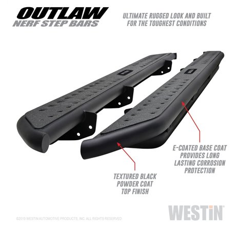 Westin 15-19 Ford F-150 SuperCrew / 17-19 Ford F-250/350 Crew Cab Outlaw Nerf Step Bars