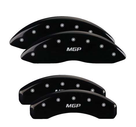 MGP 4 Caliper Covers Engraved Front & Rear MGP Black Finish Silver Characters 2018 Tesla X