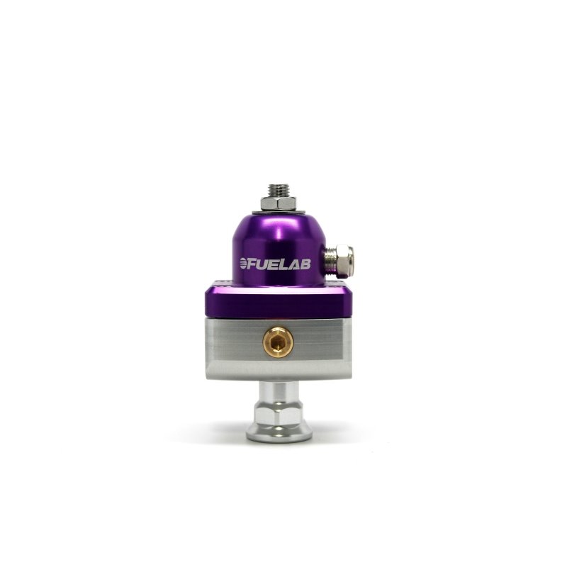 Fuelab 575 High Pressure Adjustable Mini FPR Blocking 25-65 PSI (1) -6AN In (2) -6AN Out - Purple
