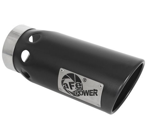aFe Power Intercooled Tip Stainless Steel - Black 4in In x 5in Out x 12in L Bolt-On