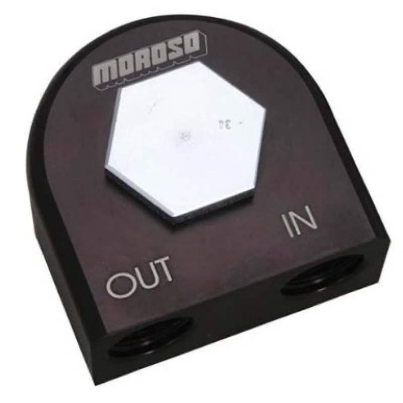 Moroso Universal Remote Oil Filter Adapter - 90 Degree - 13/16in-16 Thread