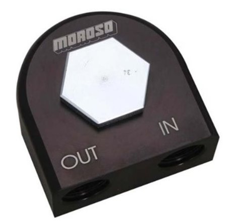 Moroso Universal Remote Oil Filter Adapter - 90 Degree - 20mm-1.5in Thread