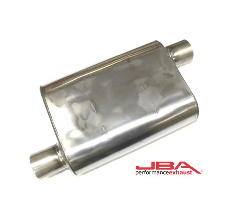 JBA Universal Chambered Style 304SS Muffler 13x9.75x4 2.5in Inlet Diameter Offset/Offset
