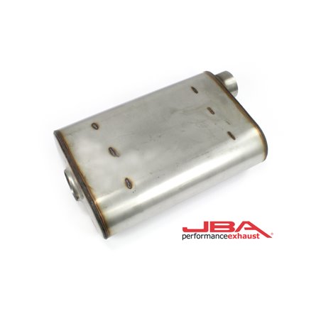 JBA Universal Chambered Style 304SS Muffler 14x9.75x4 2.5in Inlet Diameter Offset/Offset