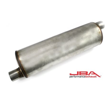 JBA Universal Chambered 304SS Muffler 22in x 7in Round 2.5in Offset/Offset