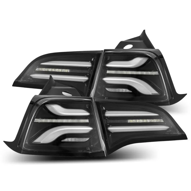 AlphaRex 17-22 Tesla Model 3 PRO-Series LED Tail Lights Jet Black w/Seq Sig AlphaRex 17-22 Tesla Model 3 PRO-Series LED Tail Lights Jet Black w/Seq Sig