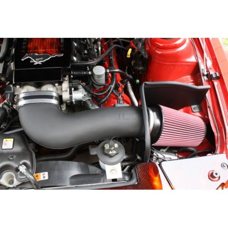 JLT 05-09 Ford Mustang GT Series 3 Black Textured Cold Air Intake Kit w/Red Filter - Tune Req