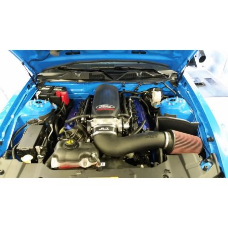 JLT 11-14 Ford Mustang GT (w/Cobra Jet Intake Manifold) Black Text CAI Kit w/Red Filter - Tune Req