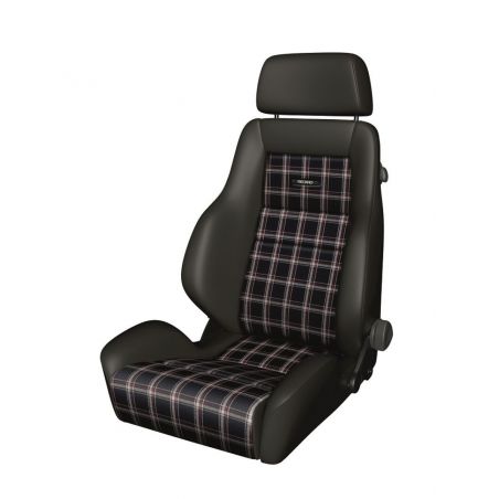 Recaro Classic LS Seat - Black Leather/Classic Checkered Fabric