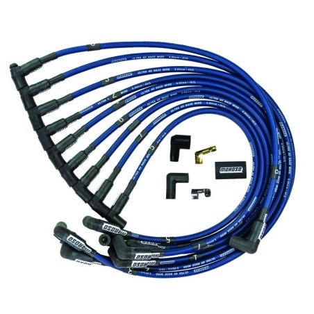 Moroso Chevrolet Small Block Ignition Wire Set - Ultra 40 - Unsleeved - HEI - Over Valve - Blue