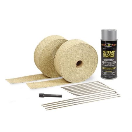DEI Exhaust Wrap Kit - Tan Wrap and Aluminum HT Silicone Coating
