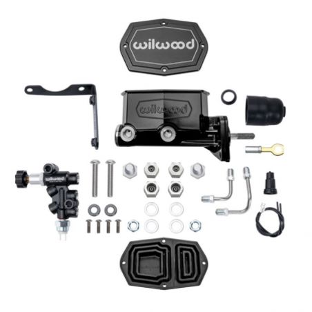 Wilwood Mopar Compact Tandem Master Cylinder Kit w/ Combination Valve & Pushrod 15/16in Bore - Black