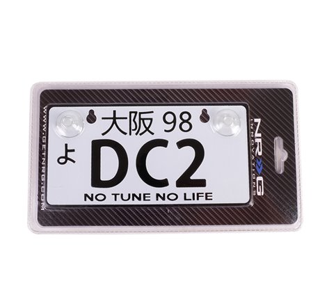 NRG Mini JDM Style Aluminum License Plate (Suction-Cup Fit/Universal) - DC2