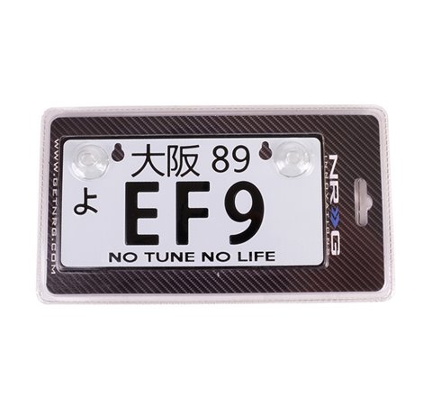NRG Mini JDM Style Aluminum License Plate (Suction-Cup Fit/Universal) - EF9