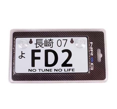 NRG Mini JDM Style Aluminum License Plate (Suction-Cup Fit/Universal) - FD2