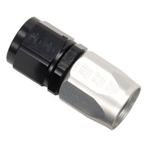 Russell Performance -10 AN Black/Silver Straight Full Flow Hose End