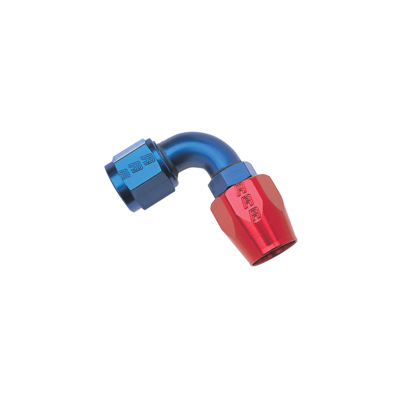 Russell Performance -4 AN Red/Blue 90 Degree Full Flow Hose End