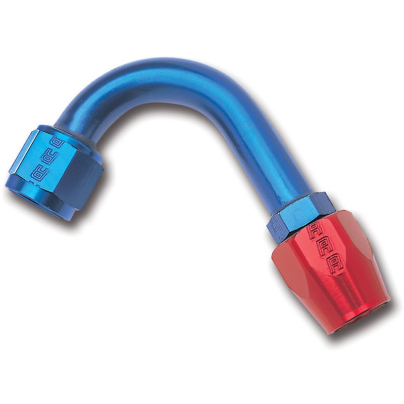 Russell Performance -6 AN Red/Blue 120 Degree Full Flow Hose End (1in Centerline Radius)