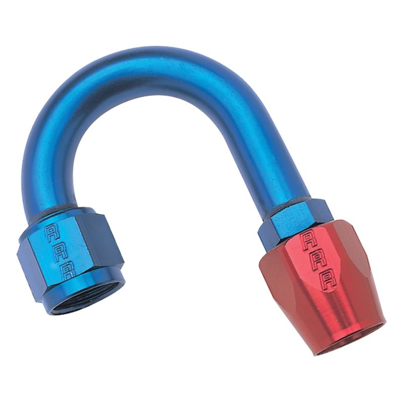 Russell Performance -8 AN Red/Blue 180 Degree Full Flow Hose End (1-1/4in Centerline Radius)