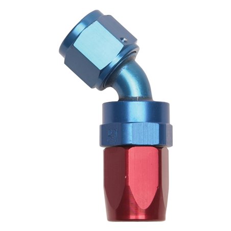 Russell Performance -12 AN Red/Blue 45 Degree Full Flow Swivel Hose End