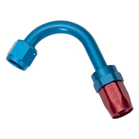 Russell Performance -8 AN Red/Blue 120 Degree Full Flow Swivel Hose End (With 1-1/4in Radius)