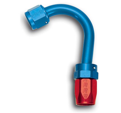 Russell Performance -6 AN Red/Blue 150 Degree Full Flow Swivel Hose End (With 1in Radius)