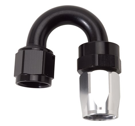 Russell Performance -6 AN Black/Silver 180 Degree Tight Radius Full Flow Swivel Hose End