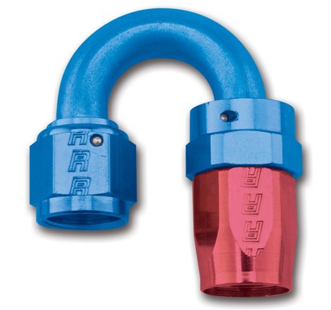 Russell Performance -8 AN Red/Blue 180 Degree Full Flow Swivel Hose End (With 3/4in Radius)