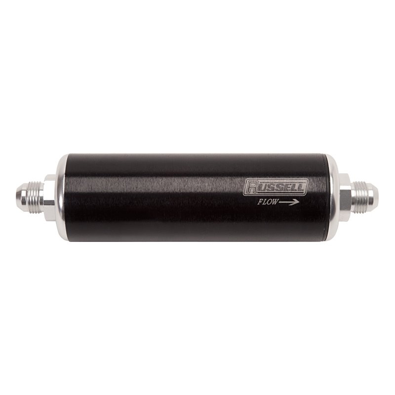Russell Performance Black/Silver Anodized Aluminum (8-1/4in Length -6 male inlet/outlet)