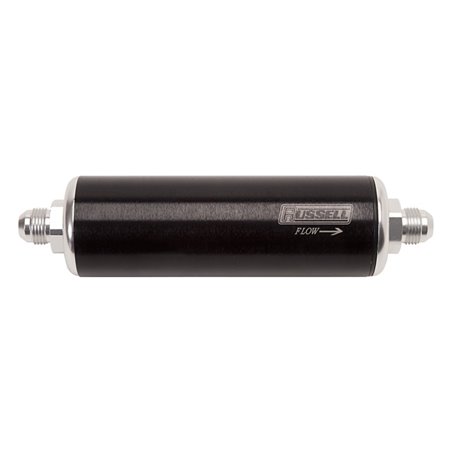 Russell Performance Black/Silver Anodized Aluminum (8-1/4in Length -6 male inlet/outlet)