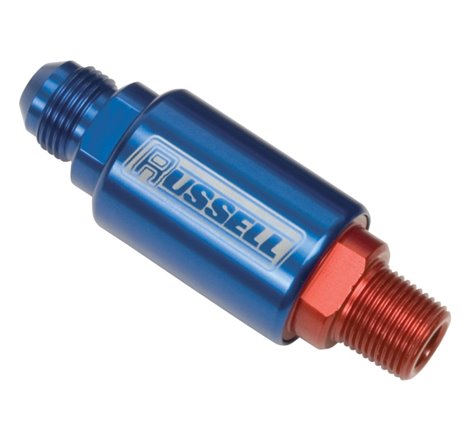 Russell Performance Red/Blue Anodized (3in Length 1-1/4in dia. -6 x 3/8in male NPT inlet/outlet)