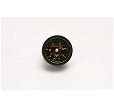 Russell Performance 15 psi fuel pressure gauge black face and case (Liquid-filled)