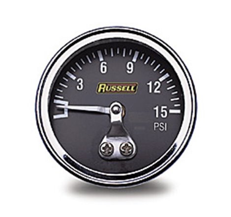 Russell Performance 15 psi fuel pressure gauge (Non liquid-filled)