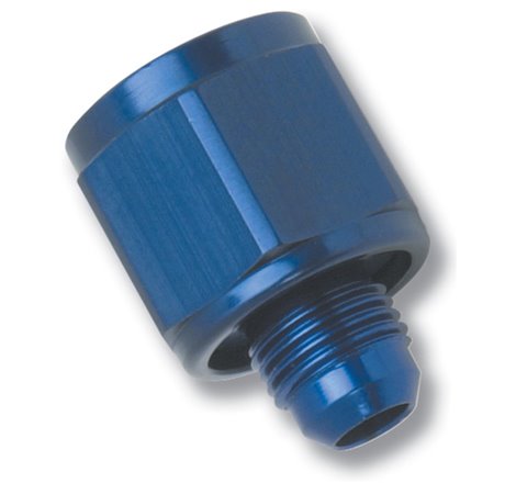 Russell Performance BLUE ANODIZED -12 TUBE COUPLING NUT W/ FLARED REDUCER TO -10 AN MALE