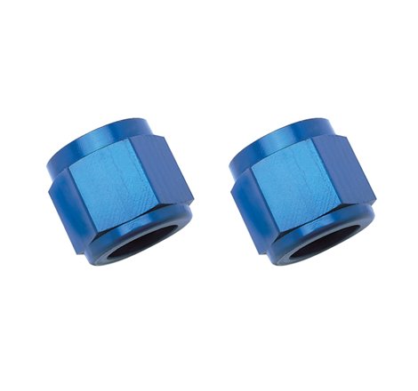 Russell Performance -6 AN Tube Nuts 3/8in dia. (Blue) (2 pcs.)